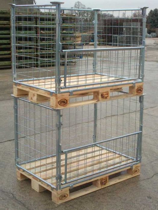 PROMOCJA Kosz Gitterbox nadstawka paletowa H80 na paletę euro RAL 5012