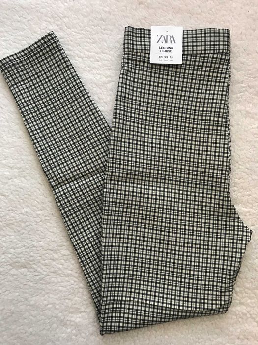 Zara Leginsy w kratkę XS