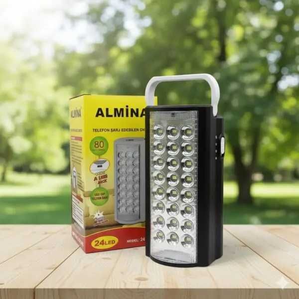 Ліхтар акумуляторний кемпінговий повербанк Фонарь аккумуляторный 24LED