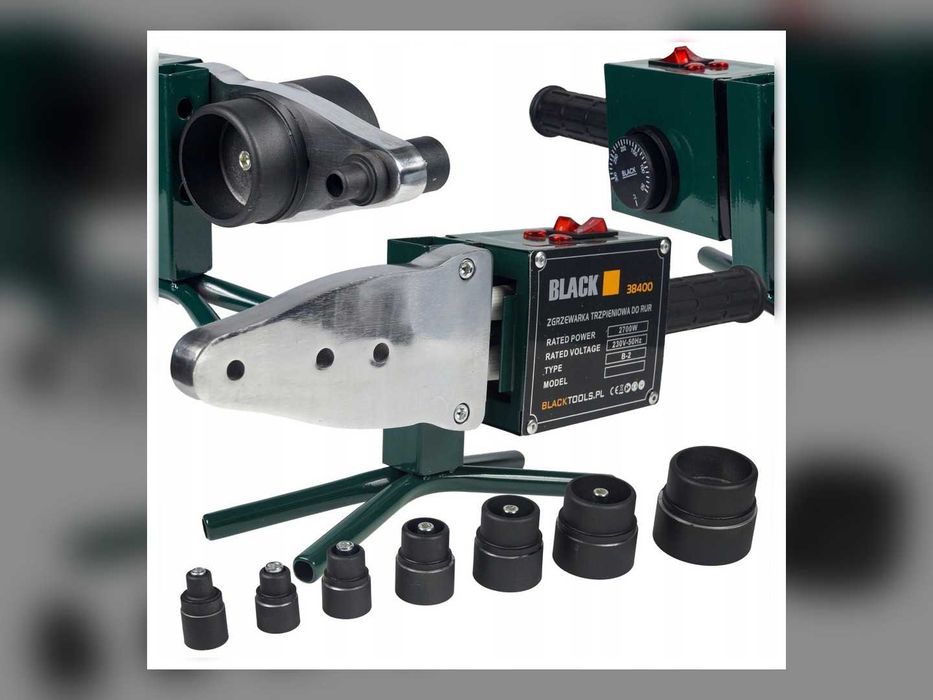 Zgrzewarka Do Rur PP PVC PE 1500 W Zestaw 7 Matryc 16-63 Mm Nożyce Walizka Hydrauliczna
