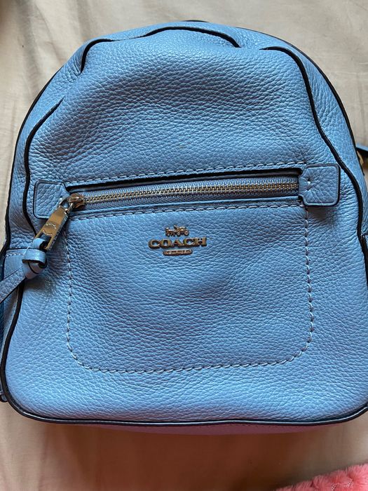 Plecak skórzany Coach niebieski
