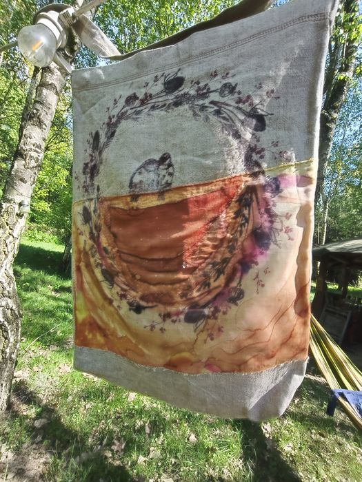 Torba artystyczna, len, jedwab