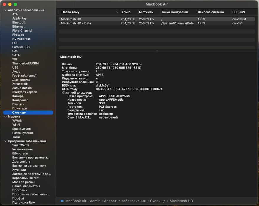 Apple MacBook Air 13" 2018, 8Gb/256Gb Space Gray