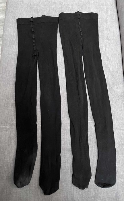 H&M dwie pary rajstop rajstopy  czarne + Reserved bluzka 146/152