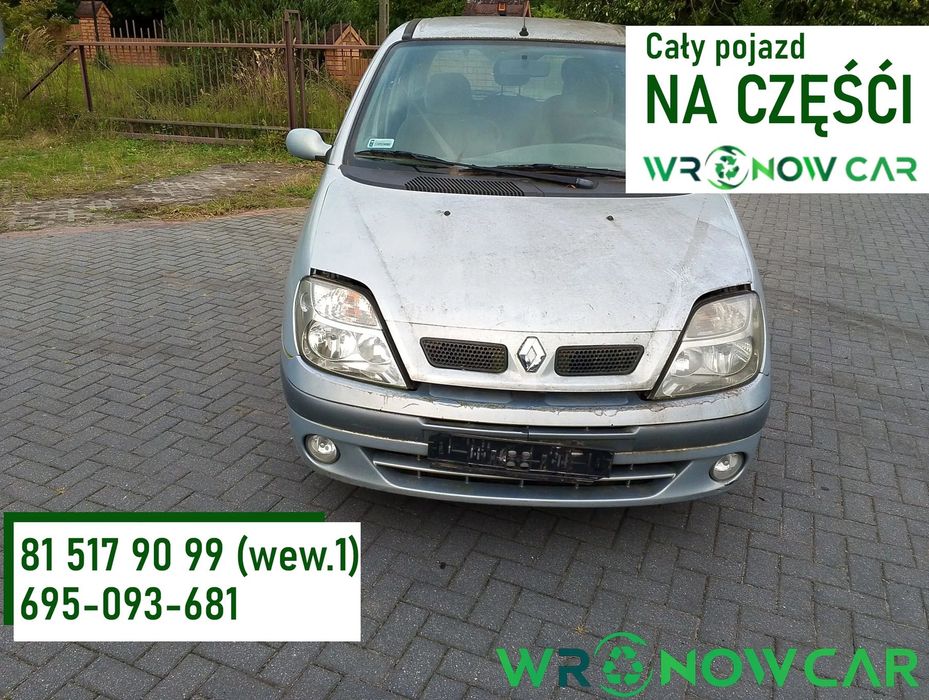 Renault Megane Scenic I FL (99-03r.) 1.9 DCI 102KM. Silnik F9Q 732 Skrzynia JC5 132 lakier MV632 – GREY BOREAL BC.Cały na części. GWARANCJA !!! Przód Tył Zestaw Komplet Drzwi Klapa Zderzak Błotnik Maska Grill Atrapa Szyba Pas Lampa Lusterko Boczki Fotel K