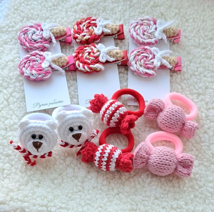 Новорічні аксесуари для волосся заколки,резинки,бантики,обручі