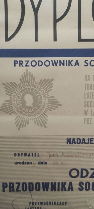 Stare dokumenty Dyplom PRL