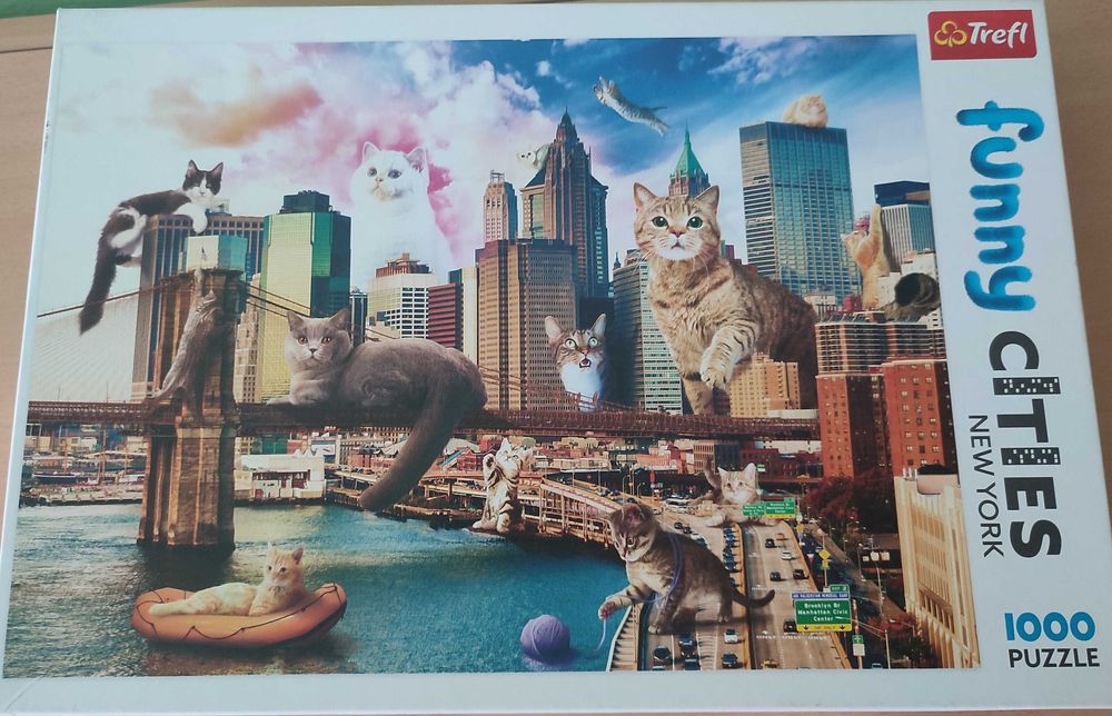 Пазлы 1000 эл. Funny Cities. Коты в Нью-Йорке. Trefl.