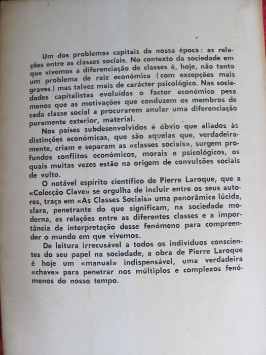 As Classes Sociais de Pierre Laroque