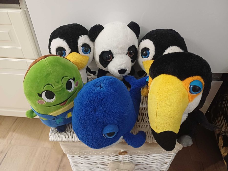 Zestaw maskotek Big Headz wieloryb tukan pingwin panda +Lewiatanek