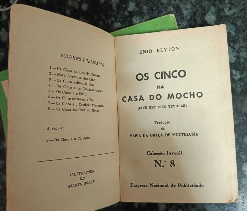 Livros "Os cinco" - edição dos anos 50/60