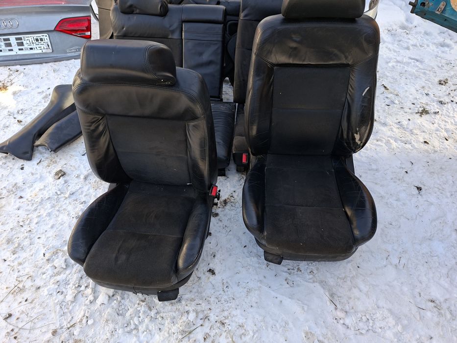 Volkswagen Passat b5 fl kombi komplet foteli pół skóra alcantara grzan