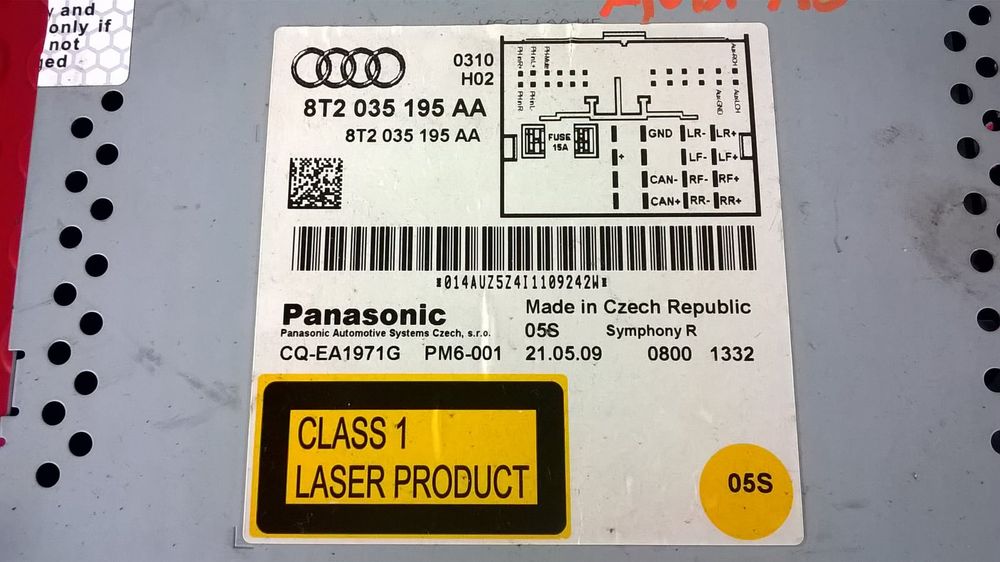 Rádio / Auto Rádio 8T2035195AA - AUDI A5