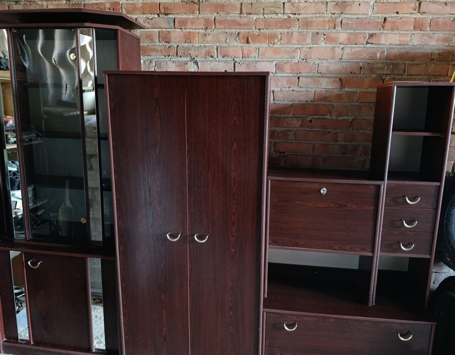 Meble pokojowe mahoń wenge segment meblościanka 8 częściowy zestaw