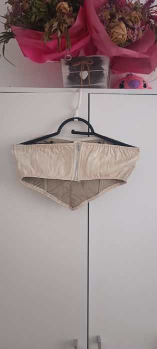 Crop top skórzany shein 36 S