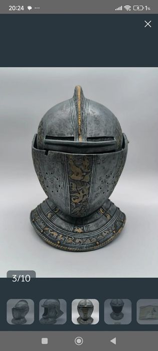 Elmo Medieval em Resina replica Seculo XVI