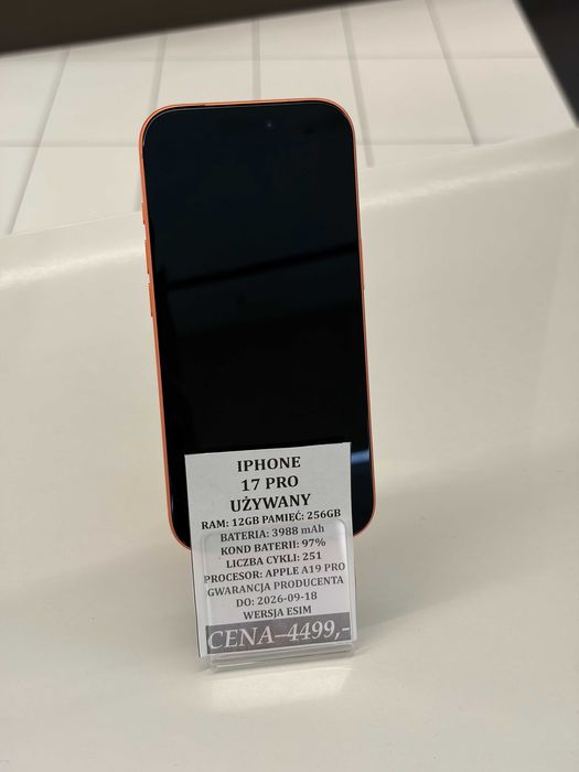 iPhone 17 Pro 256GB Bat 97%  Topcase Vivo *Raty 0%