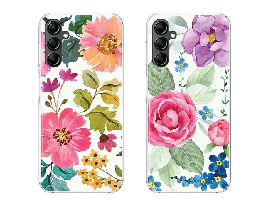 Capas em silicone com Flores aguarela para telemóveis Samsung