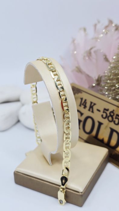 Złota bransoletka splot Gucci próba 585 14k waga 7.81g