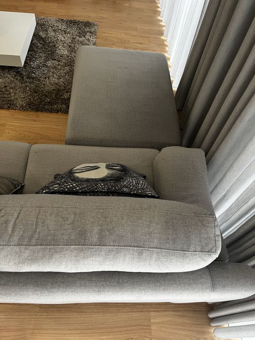 Sofá cinzento como novo 310x95cm - microfibra