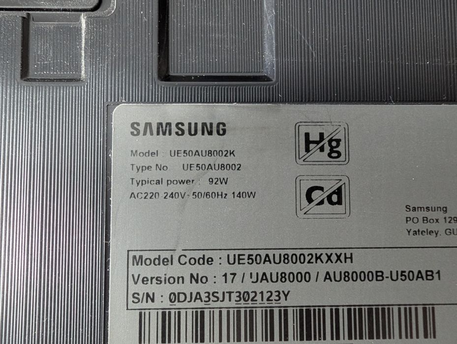 Телевізор samsung UE50AU8002K