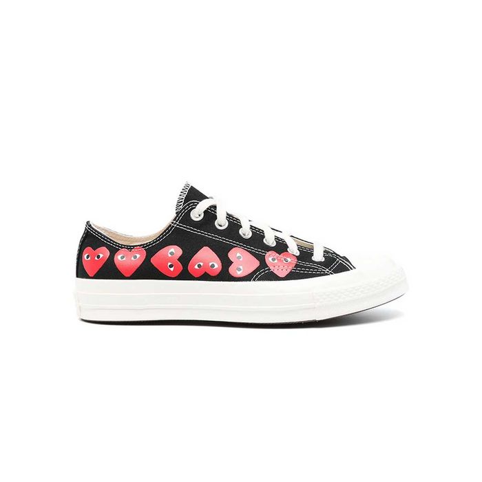 Кеди Converse x Comme Des Garcons Play Red Multi Hearts Low Top Black