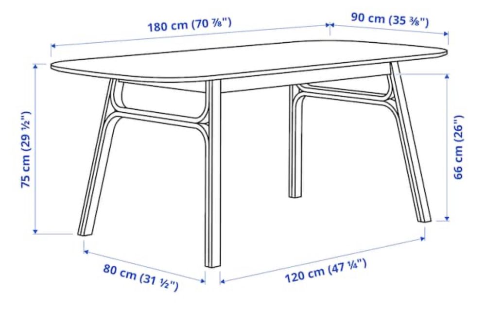 Стіл IKEA VOXLOV 180*90 бамбук (404.343.22)