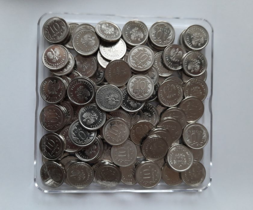 Monety 10 groszy, 109 monet z woreczka menniczego z NBP