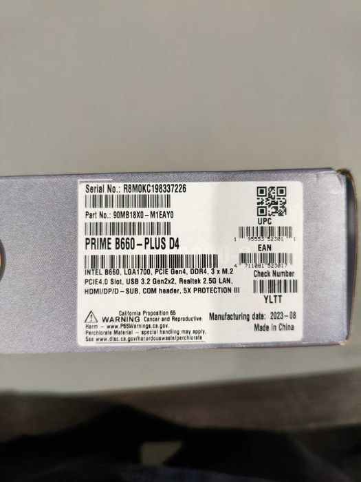 Материнська плата Asus PRIME B660-PLUS D4 (s1700, Intel B660)