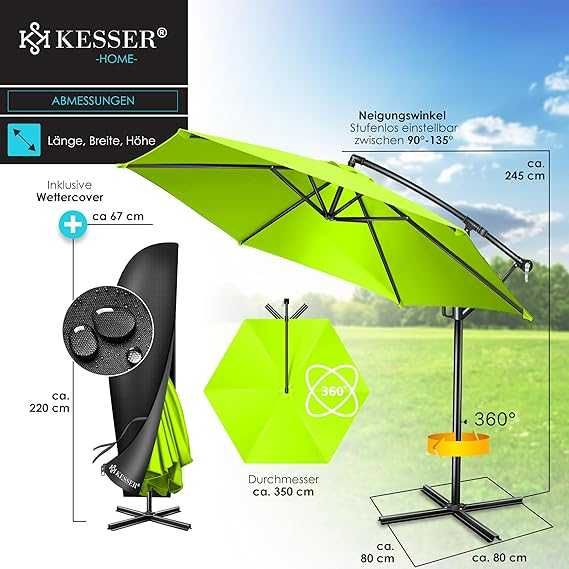 Parasol klasyczny KESSER zielony