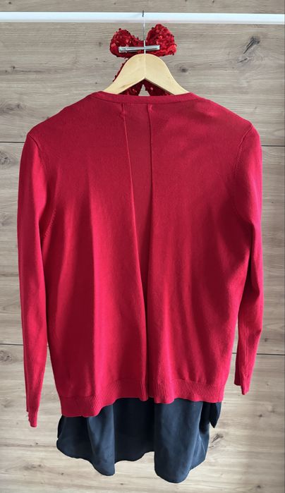 Sweter kardigan wiskoza 40 czerwony eleganck swiateczny