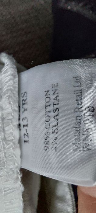2 pary spodni Jeans białe i czarne rozmiar 158 cm 95% bawełna