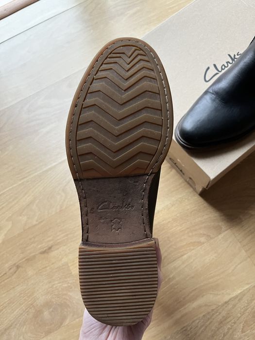 Зимові черевики шкіряні чорні Clarks  напівчоботи теплі