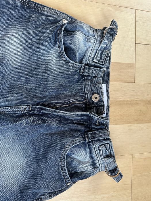 Spodnie jeans bershka 34 granatowe