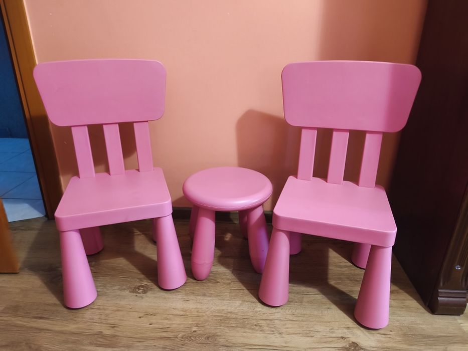 2 krzesełka i taboret Ikea Mamut