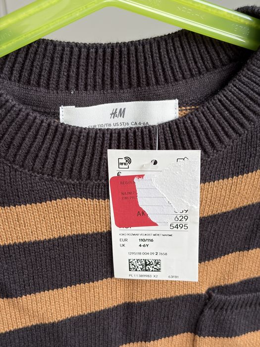 Nowy sweter w paski H&M 110/116