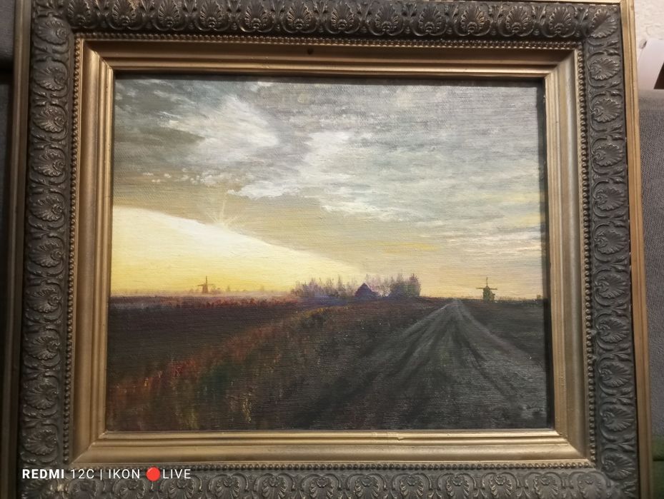 2 Картина маслом на холсте оргалипте пейзаж