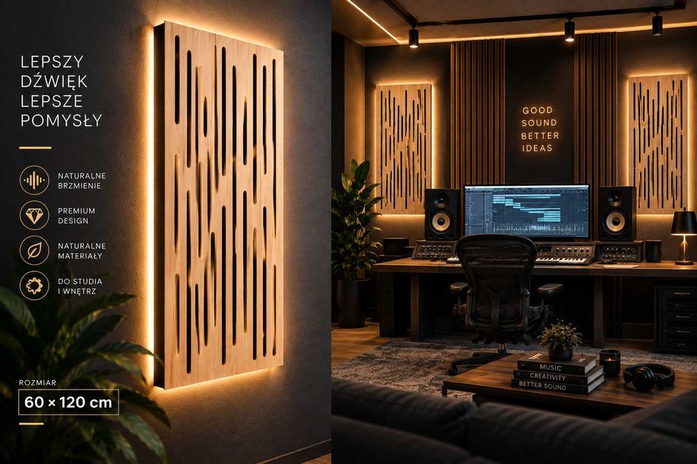 Panel akustyczny 120x60 PREMIUM | Studio nagrań | Home Studio