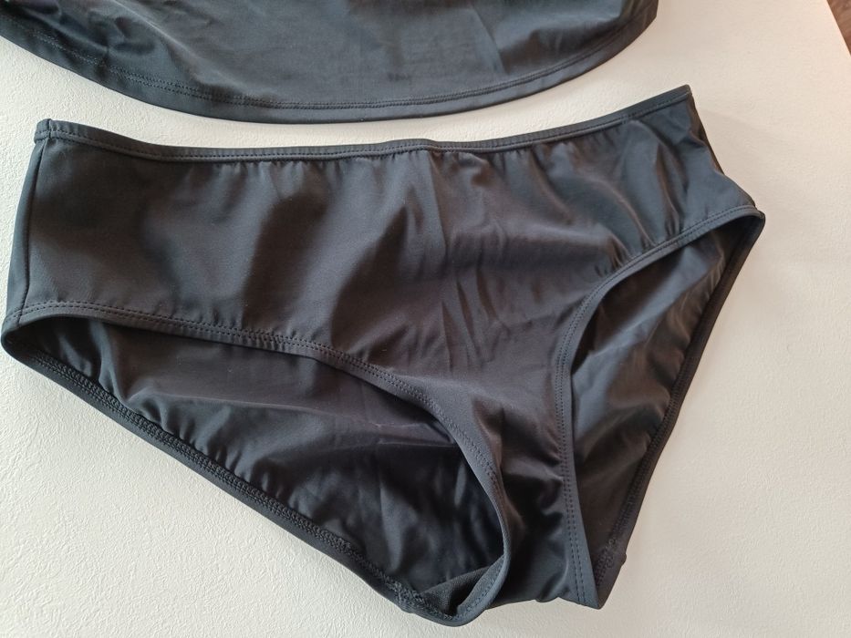 Tankini ciążowe 44 2XL czarny strój kąpielowy