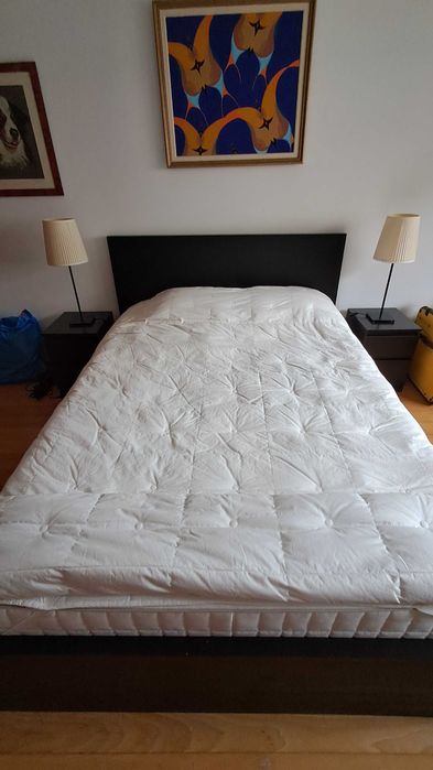 Quarto completo cama 140, colchao 20cm,mesas de cabeceira, candeeiros