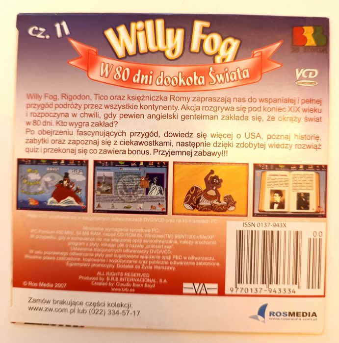 DVD VCD Willy Fog / W 80 dni dookoła świata, część 11 serialu, polski