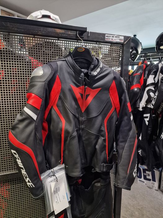 Kurtka skórzana Dainese AVRO 4 czarny/czerwony/biały '54 !Sklep!