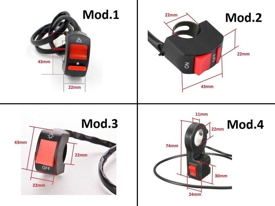 Botões on/off para guiador de mota ou moto4
