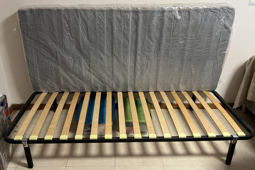 Cama com colchão e estrado ikea 200x85