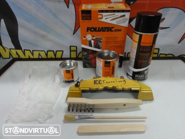 Tinta alta temperatura Foliatec de cor Dourado Metalizado para bombas / pinças de travão, kit 3 c.