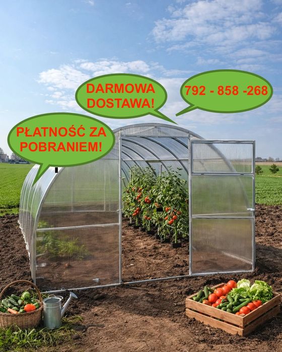 Szklarnia ogrodowa, tunel ogrodowy z poliwęglanu 4mm,6mm; 3x4,3x6 itd.