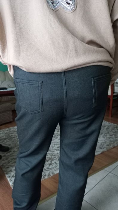Spodnie nowe damskie grafitowe 95% bawełna rozciągliwe pas 42-60 cm