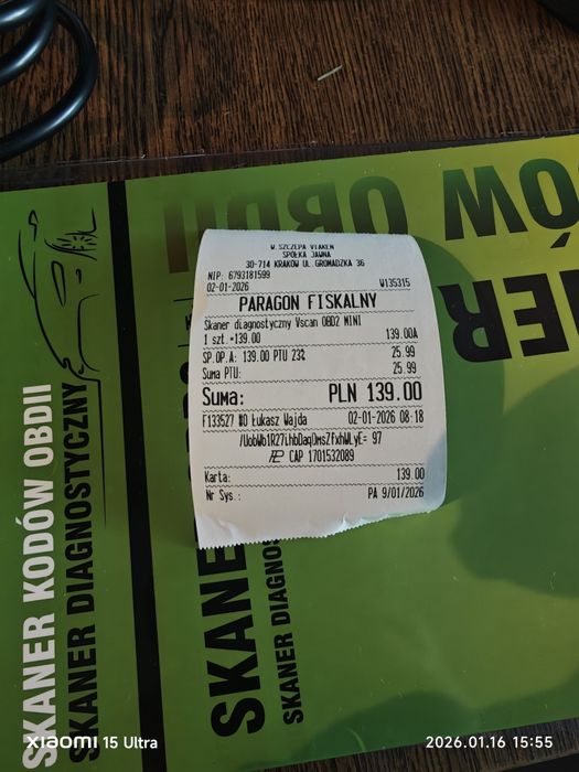 Skaner diagnostyczny viaken V-scan OBD2 mini