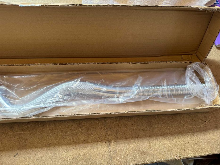Gryf chromowany mocno łamany 120cm 28mm biceps triceps itd.