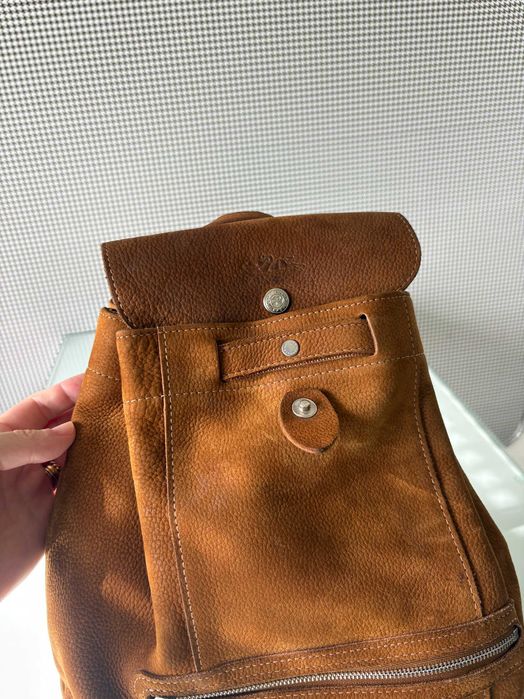 Mochila Longchamp camel autêntica